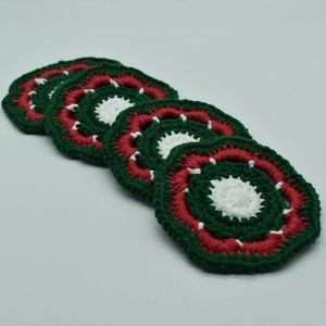 Hand Crafted Crochet Holiday Themed Coasters